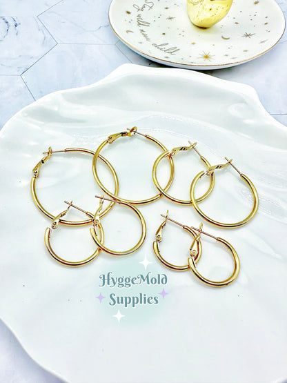 8 Pcs Stella Gold 316L Surgical Steel Hoop Earring Findings