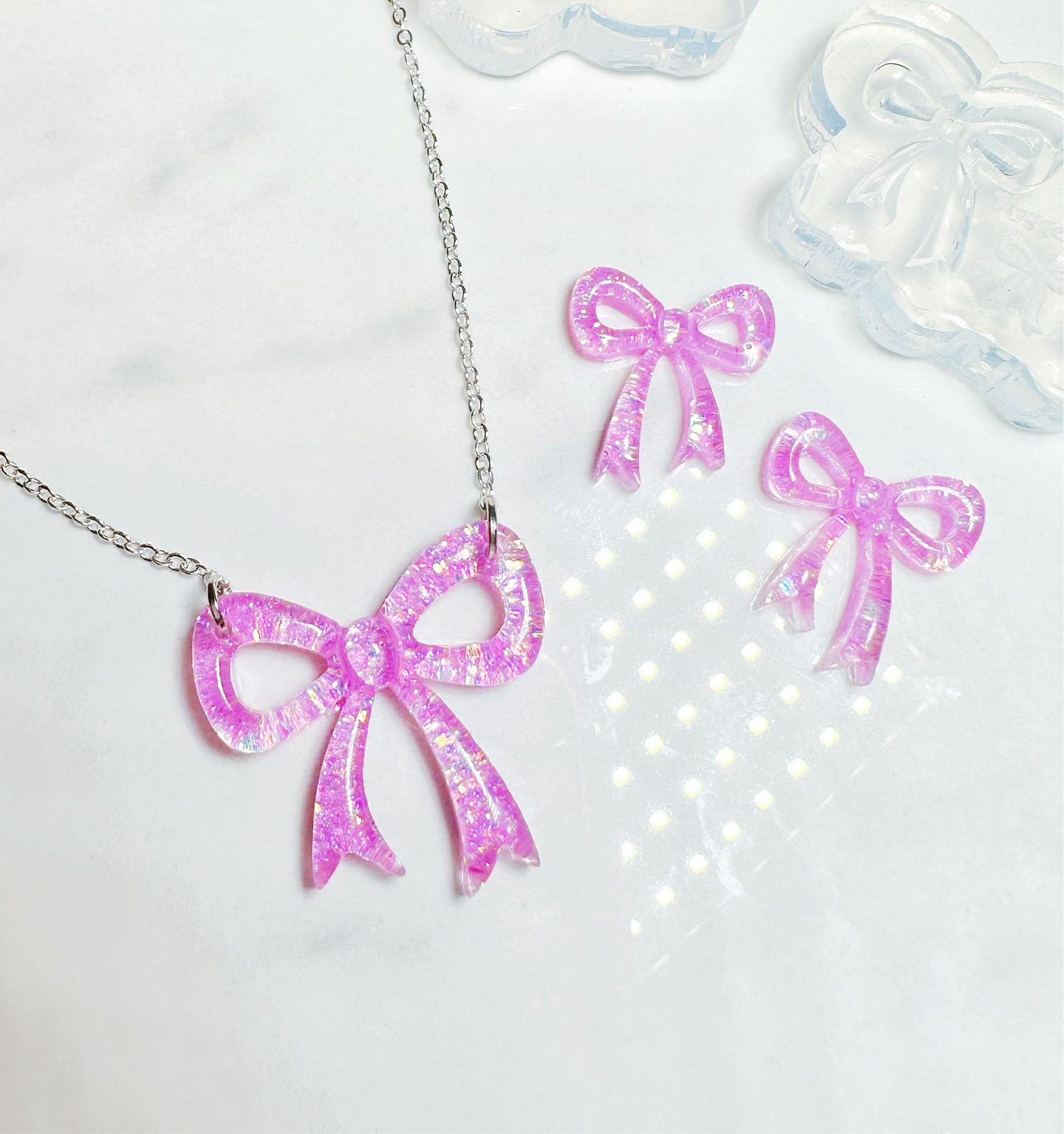 Predomed Ribbon Bow Necklace Mold Stud Mold Bundle