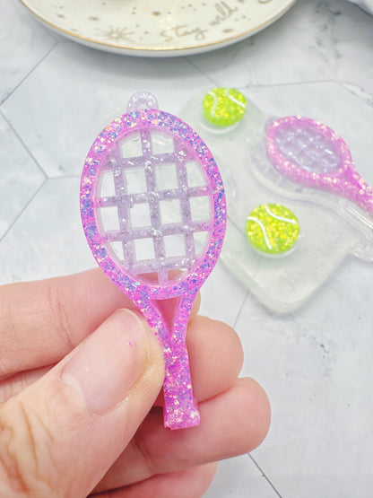 Tennis Ball and Racket Earring Mold Silicone Mold for Resin Earrings