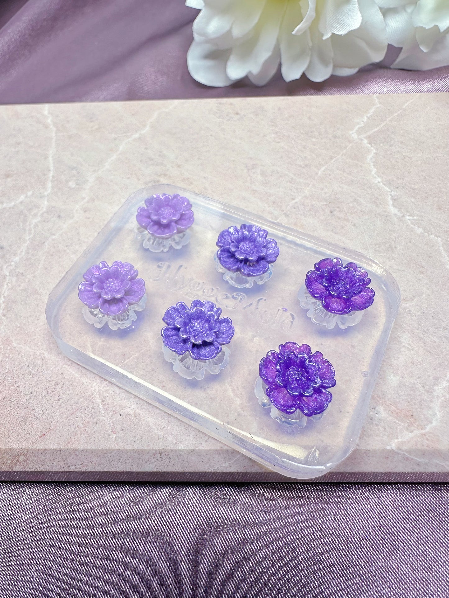 Tiny 1.2 cm 3D Flower Camellia Rose Stud Mold Resin Clay Mold