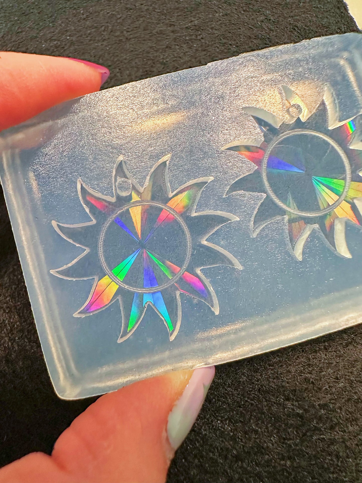 3.4cm Holographic Sun Dangle Earring Mold for Hoop Charms