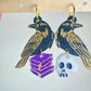 Engraved Raven and Skull Dangle Earring Mold