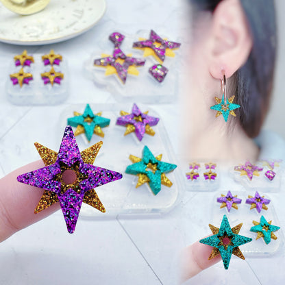 Layered Polaris Star Hoop Charm Earring Mold