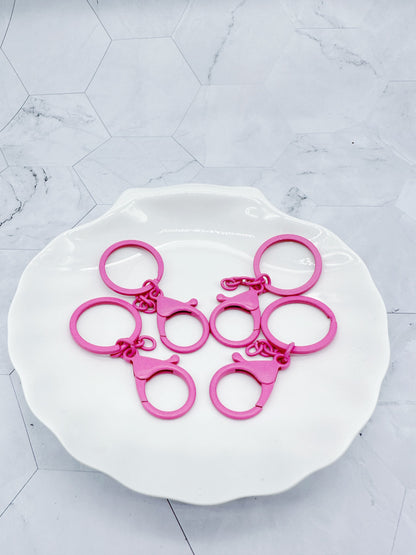 Pink Keychain Rings Lobster Clasp