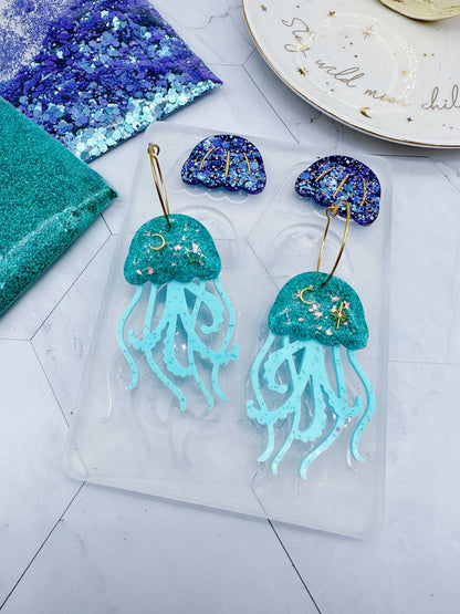 2023 Layered Jellyfish Ocean themed Dangle Earring Mold