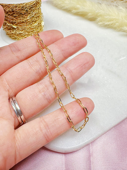 Fine 14k Gold Box-shaped Chain