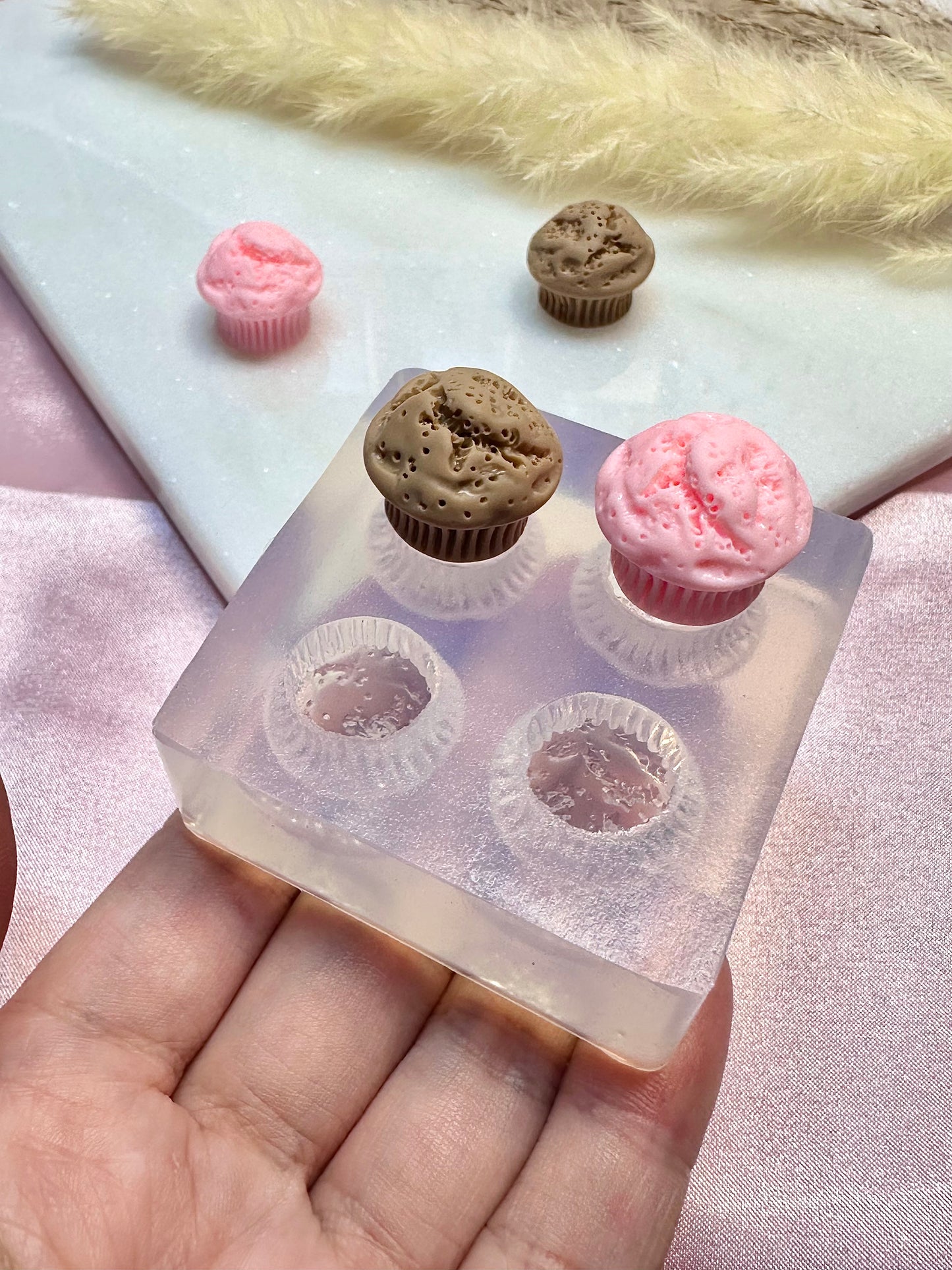 Clear Silicone Mold for Polymer Clay Resin medium Baked Muffin Earring Mold