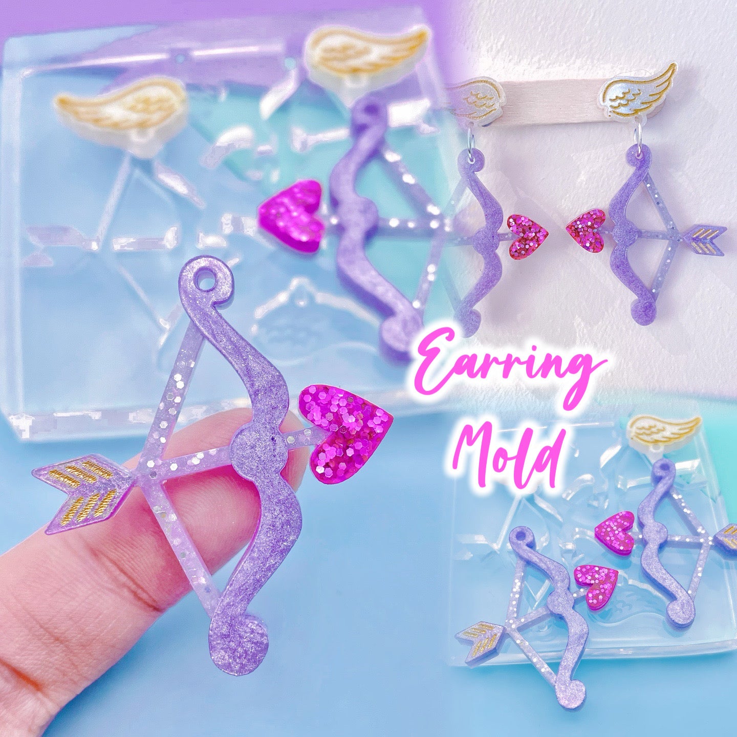 4cm Cupid’s Bow and Arrow Dangle Earring Mold