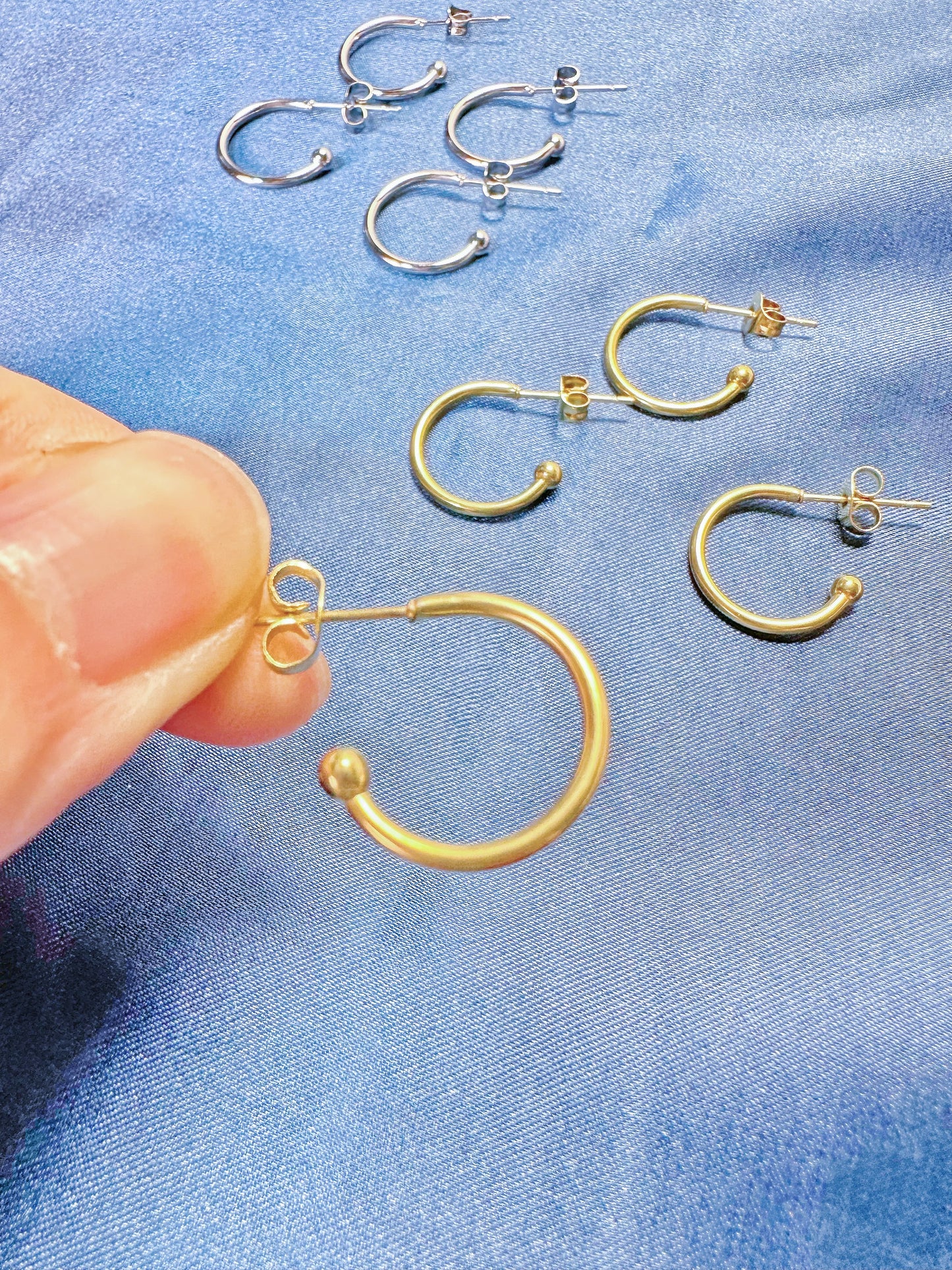 18k Gold Plated Stainless Steel Semi Hoop Earring Findings