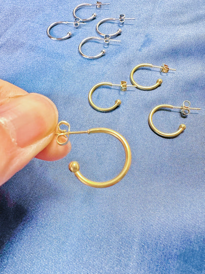 18k Gold Plated Stainless Steel Semi Hoop Earring Findings