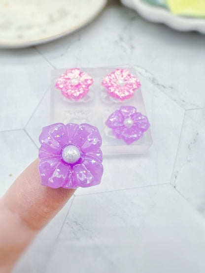 Moroccan-inspired Diamond Shape Flower Stud Earring Mold