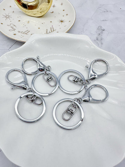 Silver Keychain Rings Lobster Clasp