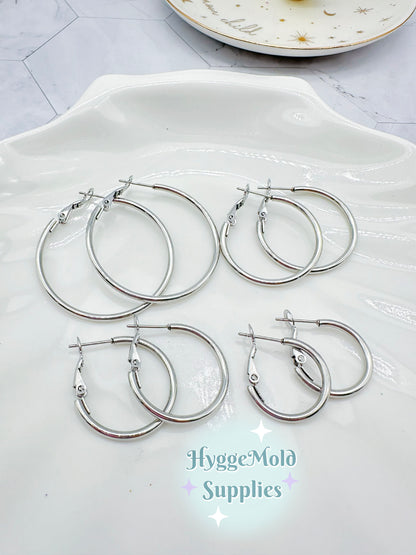 8 Pcs Stella 316L Surgical Steel Hoop Earring Findings