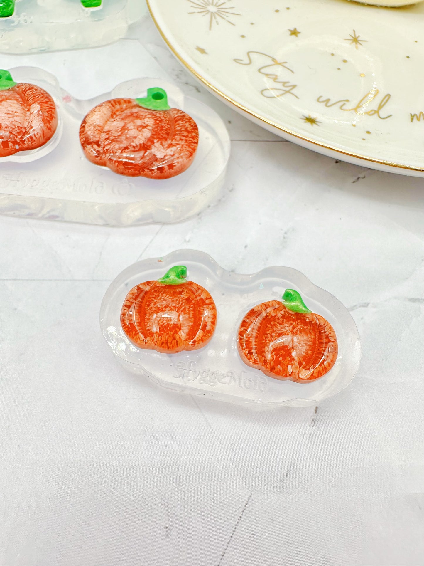 Mini Predomed Pumpkin Stud Earring Mold