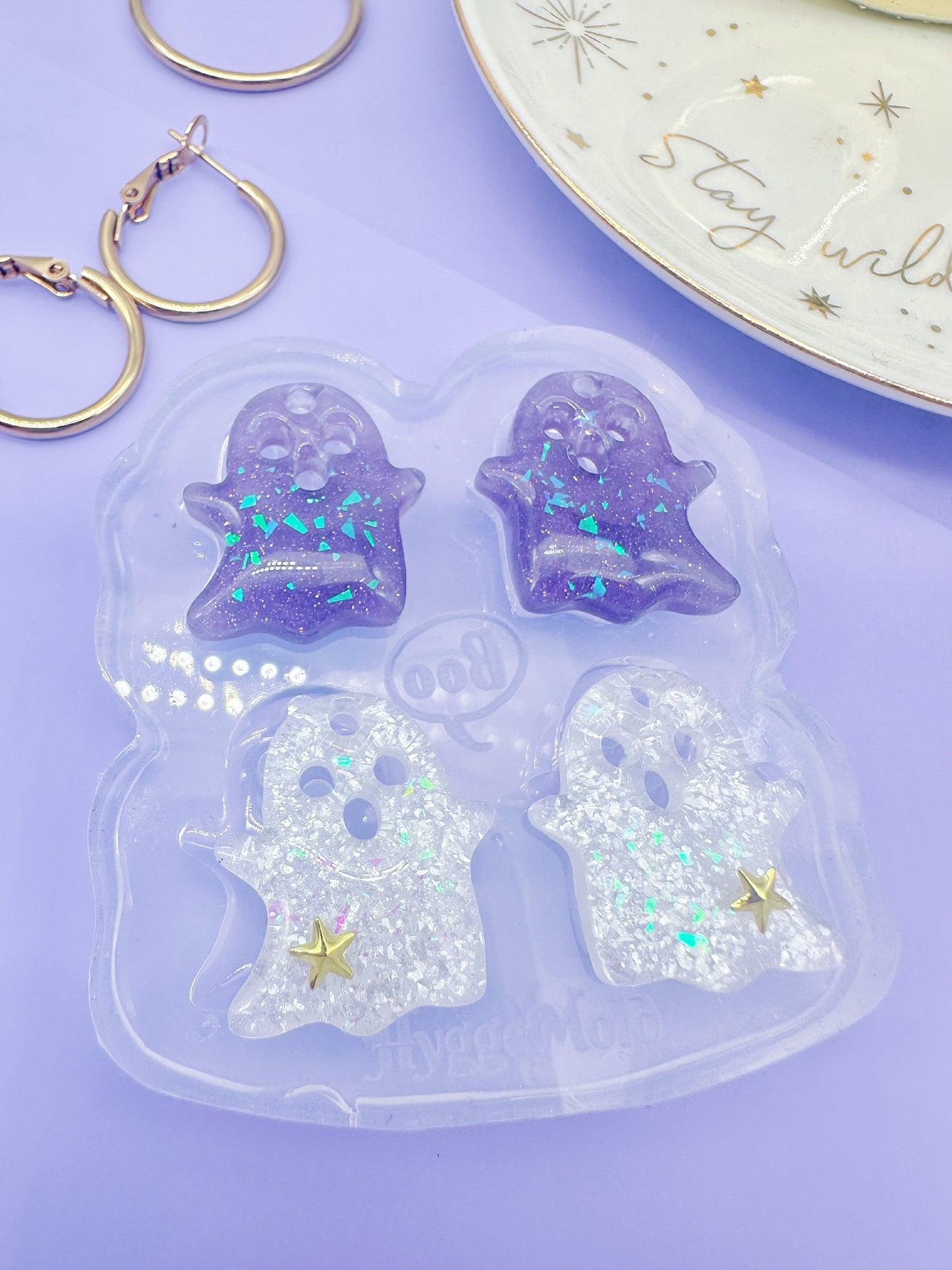 Predomed Ghost Dangly Charm Earring Mold for hoops and hooks