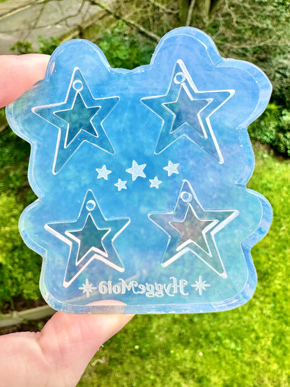 3cm Layered Wonky Star Silicone Mold for Resin Earrings Celestial