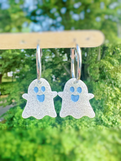 Small Happy Ghosts and Scared Ghosts Dangly Charm Dangle Earring Mold