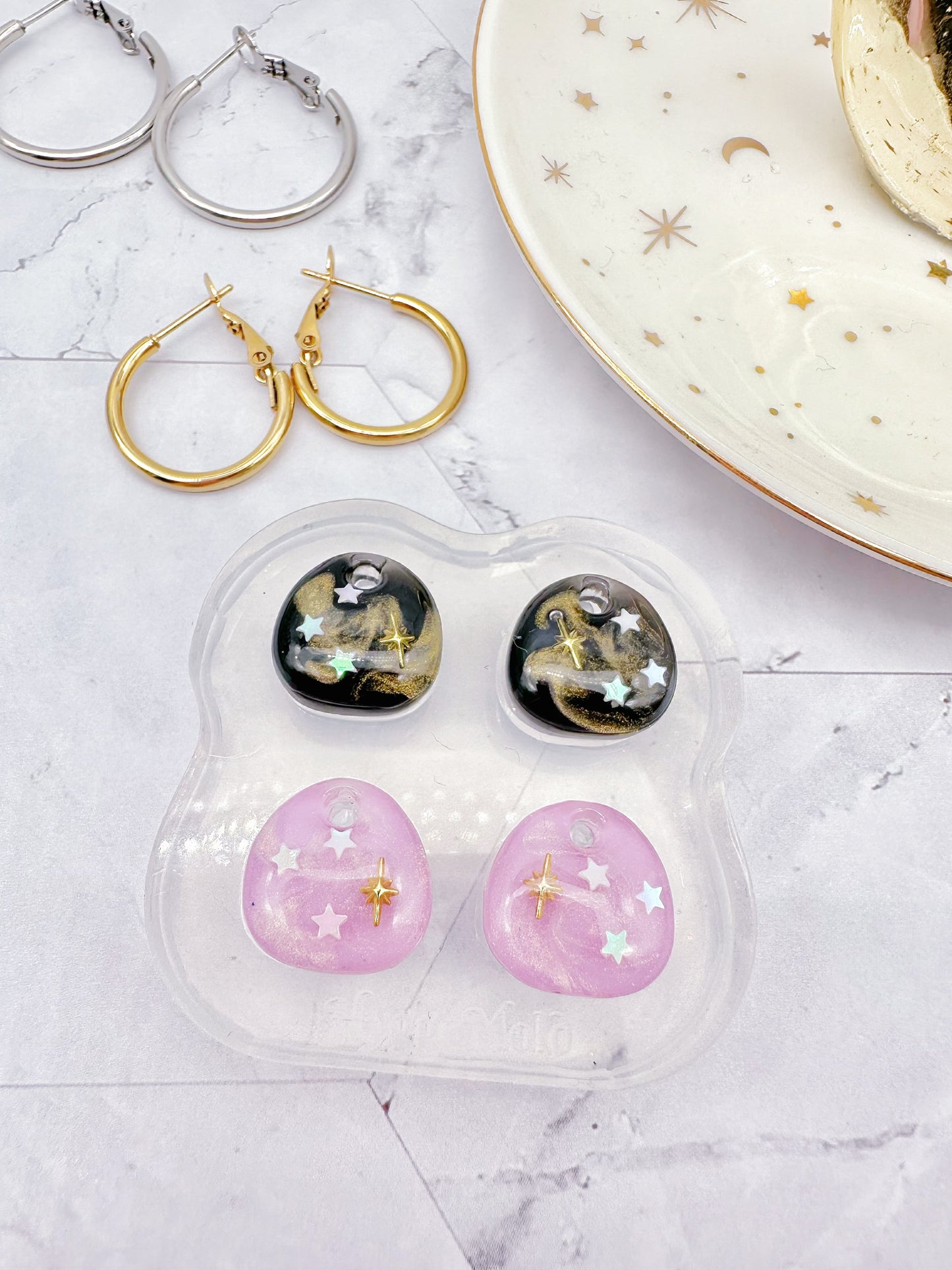 Mini Predomed Boulder dangle earring hoop Earring Mold