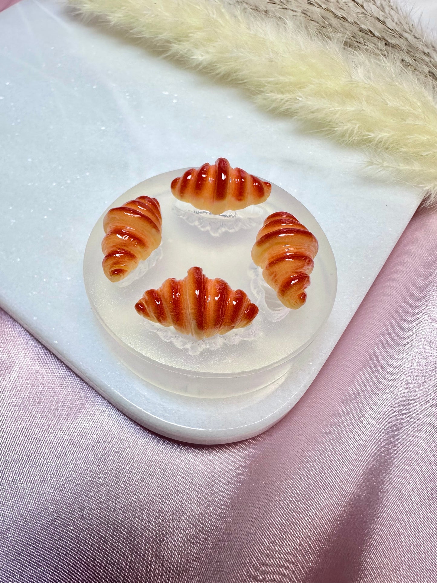 Clear Silicone Mold for Polymer Clay Resin Croissant Bread Earring Mold