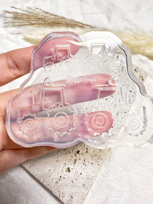Engraved Tractor Stud and Dangle Earring Mold Palette