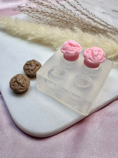 Clear Silicone Mold for Polymer Clay Resin medium Baked Muffin Earring Mold