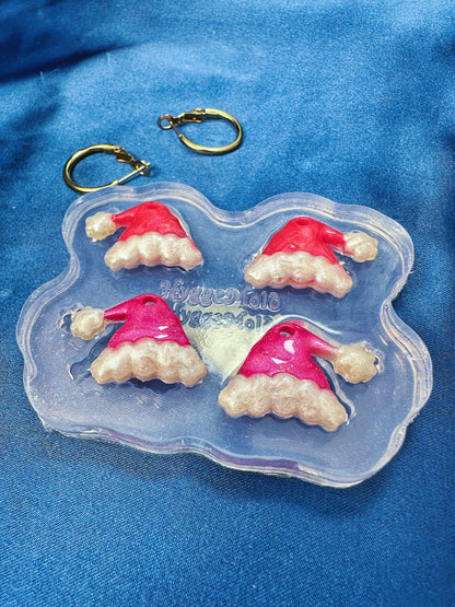 Small Predomed Christmas Santa Hat Dangle Earring Mold