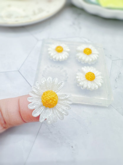 Detailed 3D Daisy Flower Stud Earring Mold