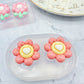 3D Inflated Style Sunflower with hearts Flower Stud Earring Mold