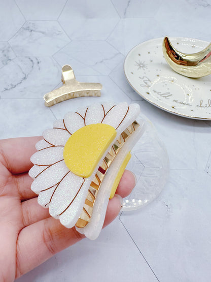 Layered Sunflower Daisy Flower Hair Claw Clip Mold