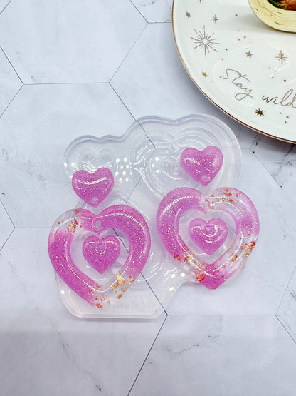 Predomed Nesting Heart Dangle Earring Mold