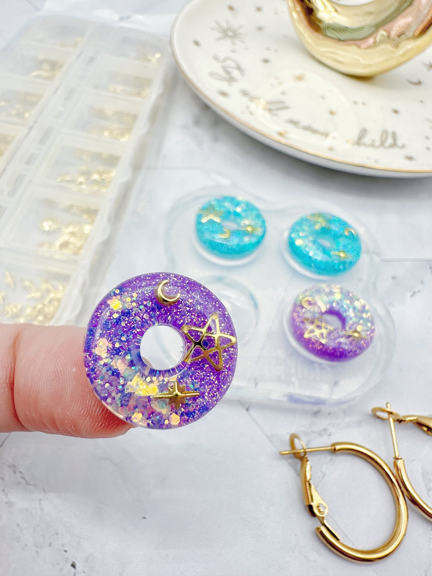 1.8 cm Predomed Donut Hoop Spinner Earring Mold