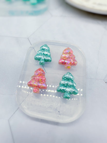 Mini Cute Plump Christmas Tree Stud Earring Mold