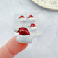 Mini 3D Textured Santa Hat Stud Earring Mold