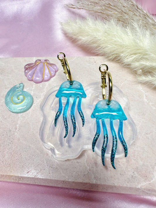 Predomed Jellyfish Dangle Earring Mold for Hoop Charms