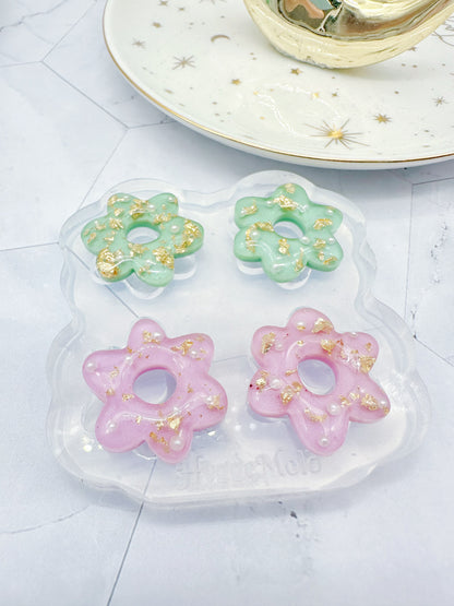 2.2cm Predomed Popcorn Flower Hoop Earring Mold