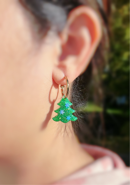 Small Predomed Christmas Tree Dangly Charm Earring Mold