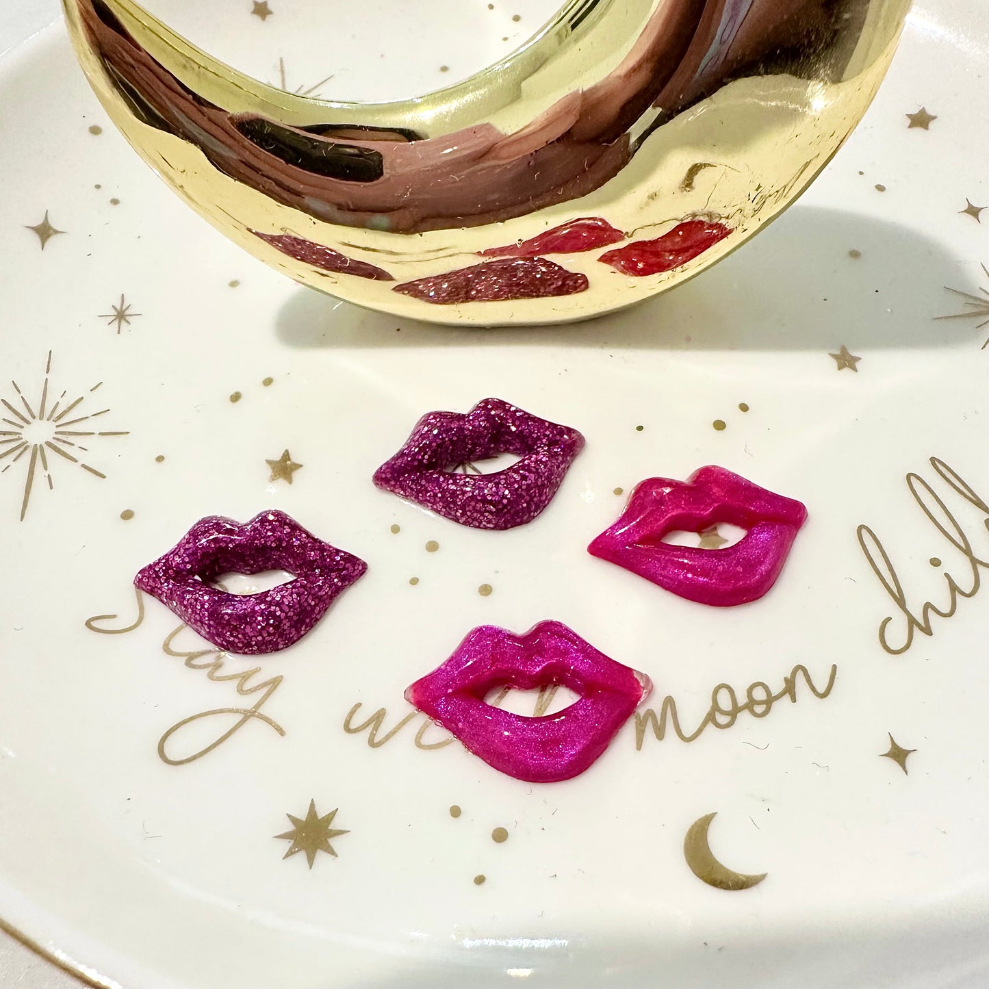 Mini 1.8cm 3D Kissy Lips Stud Earring Mold