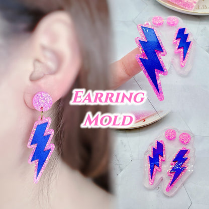 Layered Triple Lightning Bolt Dangle Earring Mold