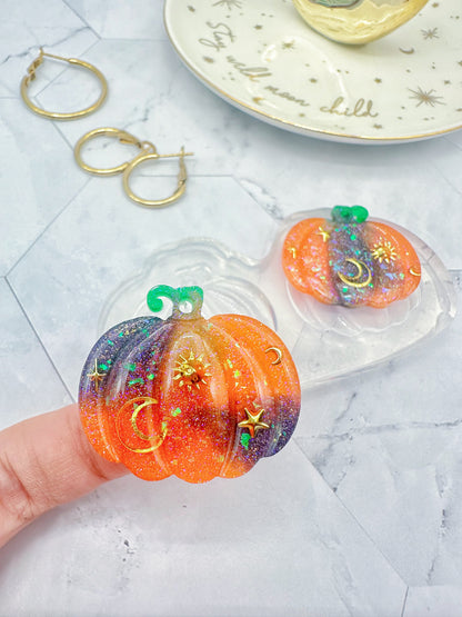 3 cm Predomed Pumpkin Dangly Charm Earring Mold