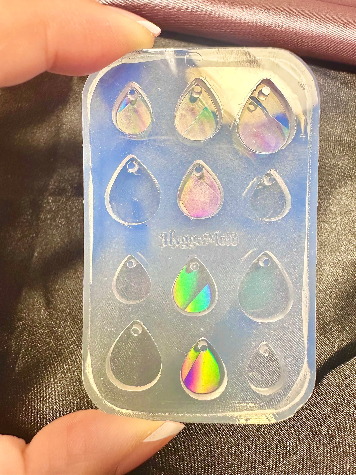 Mini Holographic Teardrop Bracelet Necklace Charm Mold