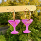 Small Predomed Martini Glass Dangly Charm Mold for Hoops and Hooks Dangle Earring Mold