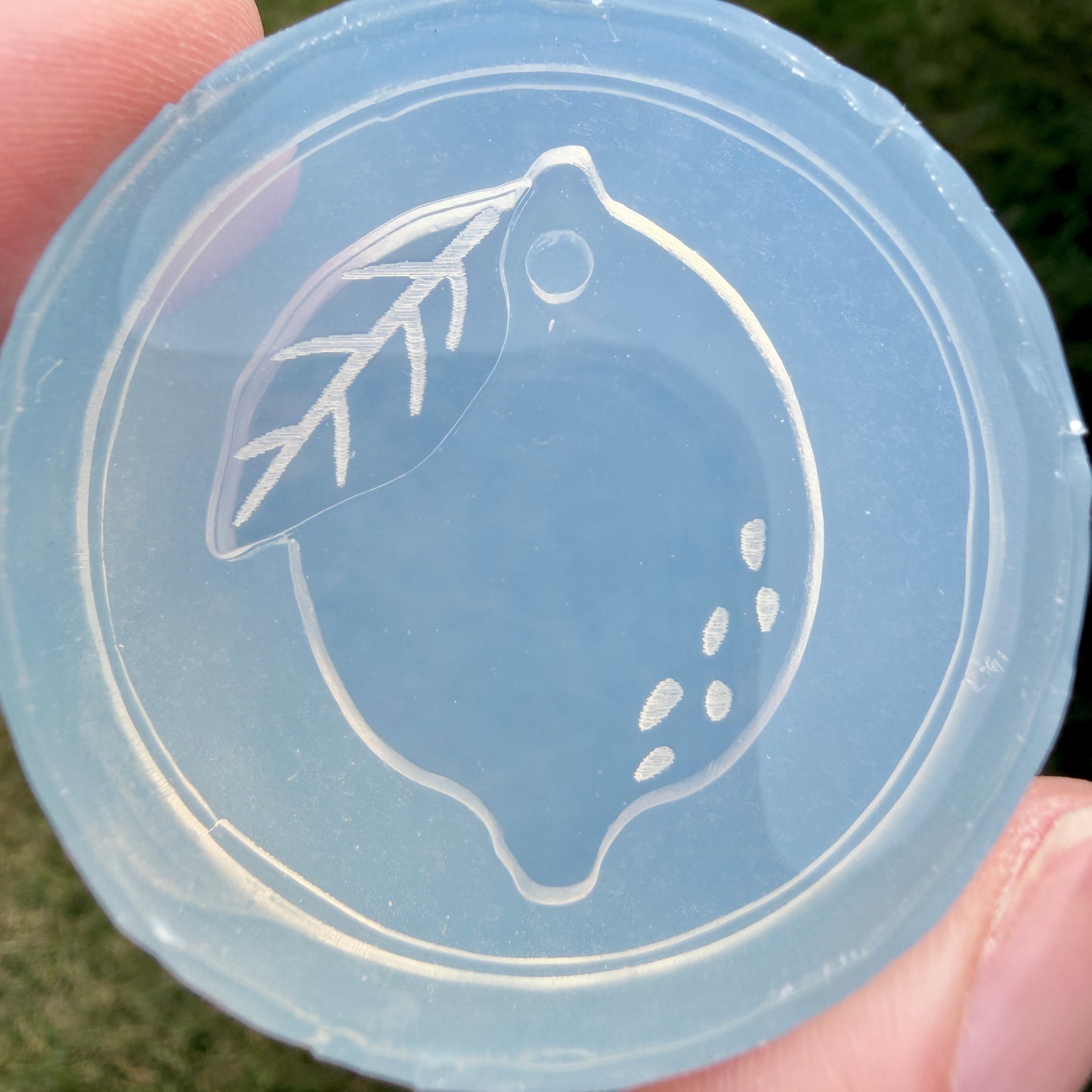 4 cm Lemon Dog Tag Mold with 3mm holes