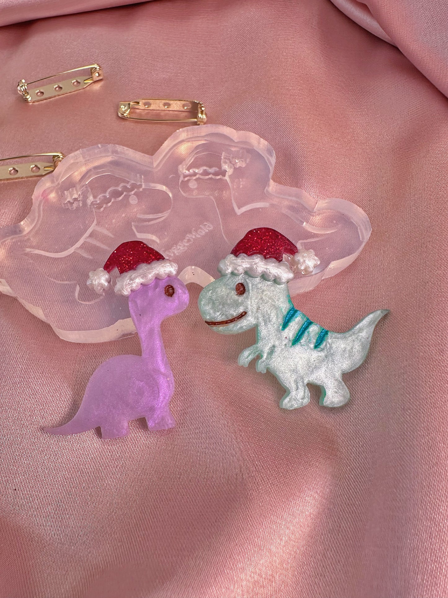 Christmas Dino Brooch Mold Set