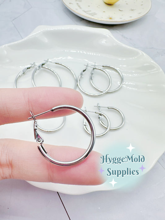 8 Pcs 316L Surgical Steel Hoop Earring Findings