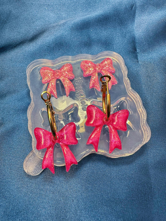 Small 2.4cm Predomed Ribbon Bow Dangle Earring Mold