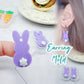 Cotton tail Bunny Dangle Hoop Earring Mold Easter Clear Silicone Mold for resin jewellery