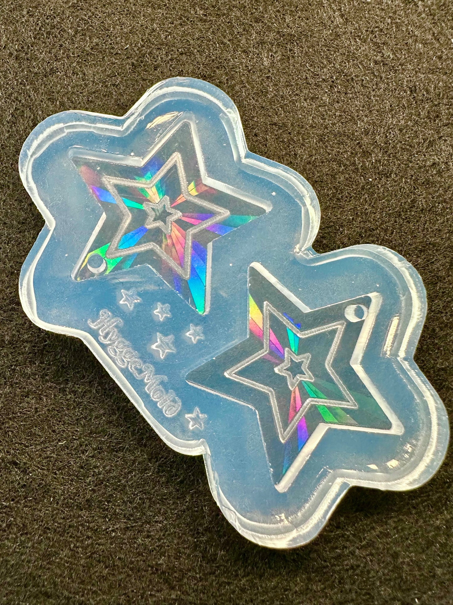 Holographic Starburst Dangle Earring Mold for Hoop Charms