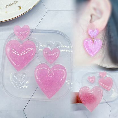 Predomed Double Heart Dangle Earring Mold