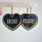 Large Dead Inside Heart Dangle Earring Mold for Hoops