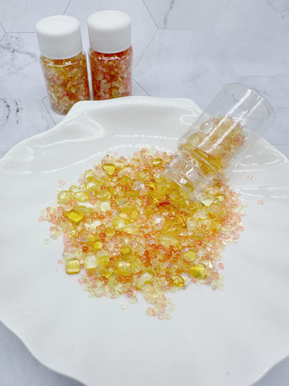 Citrine Crushed Glass & Glass Bead Mix